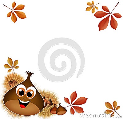 Chestnuts frame Stock Photo