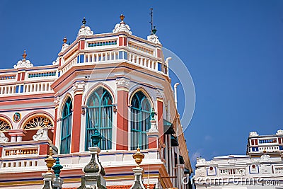 Chettinadu Style Heritage Homes in Karaikudi, Pallathur, Athangudi & Kothamangalam are the most lavish & exquisite architectural b Stock Photo