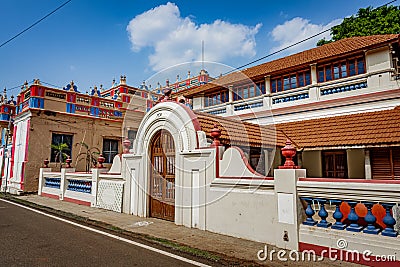 Chettinadu Style Heritage Homes in Karaikudi, Pallathur, Athangudi & Kothamangalam are the most lavish & exquisite architectural b Stock Photo