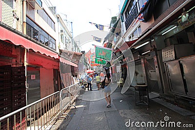 Town, neighbourhood, street, alley, road, public, space, lane, city, pedestrian, market, residential, area, downtown, tourism, mar Editorial Stock Photo