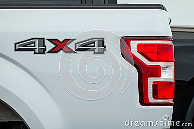 Chevolet Silverado Fender Close-Up and Trademark Logo Editorial Stock Photo