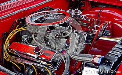 Chevrolet 327 CI Engine Editorial Stock Photo