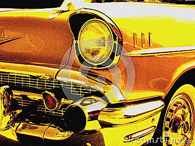 1957 Chevrolet Bel Air closeup front corner stylized Editorial Stock Photo