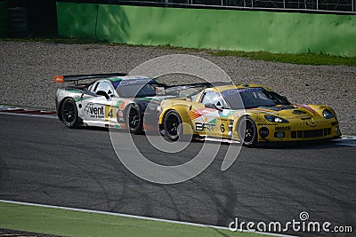 Chevrolet Corvette C6/ZR1 GT Open battle at Monza Editorial Stock Photo