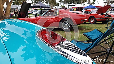 Chevrolet Corvette cars at expo in San Diego, California Editorial Stock Photo