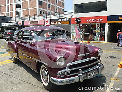 Chevrolet De Luxe coupe 1951 parked in Lima Editorial Stock Photo