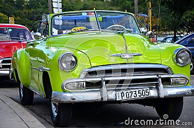 Chevrolets in old Havana, Cuba Editorial Stock Photo