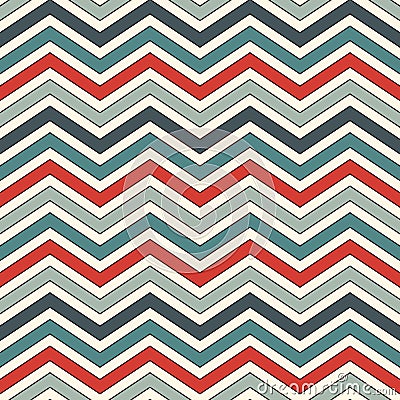 Chevron abstract background. Retro seamless pattern with classic geometric ornament. Zigzag horizontal lines wallpaper. Vector Illustration