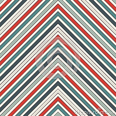 Chevron abstract background. Retro seamless pattern with classic geometric ornament. Zigzag horizontal lines wallpaper. Vector Illustration