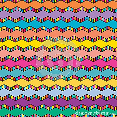 Chevron colorful draw line pattern Vector Illustration