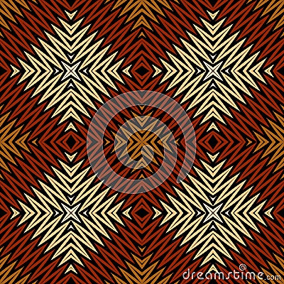 Chevron embroidery colorful vector seamless pattern. Zigzag stitching textured tribal background. Tapestry repeat zig Vector Illustration