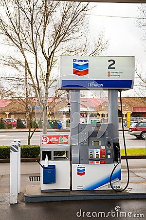 Chevron Gas Pump Editorial Stock Photo