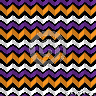 Chevron halloween seamless pattern background, vector. Simple zig zag pattern. Vector Illustration