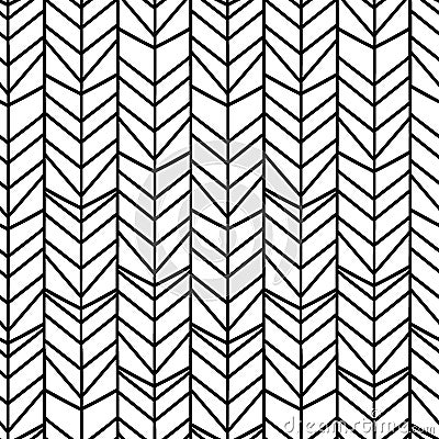 Chevron herringbone seamless pattern with black and white colors. Vector ready for print and fashion textile. Vector Illustration