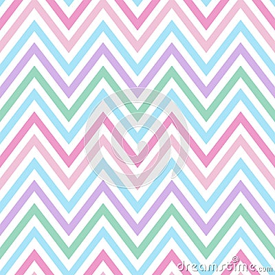 Chevron pastel colorful spring pink blue purple green turquoise Vector Illustration