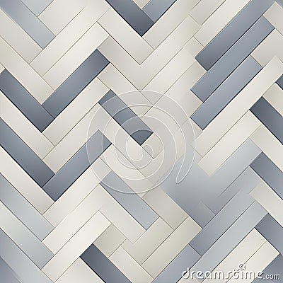 Chevron pattern in white and gray with metallic rectangles and layered panels (tiled) Stock Photo