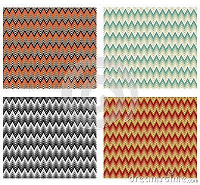 Chevron patterns tile, multicolored design element, decorative seamless background Vector Illustration