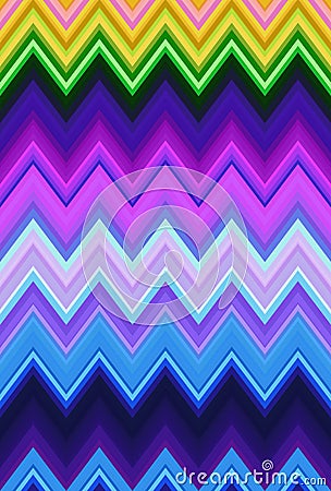 Chevron psychedelic multicolored colorful zigzag pattern abstract art background trends Stock Photo