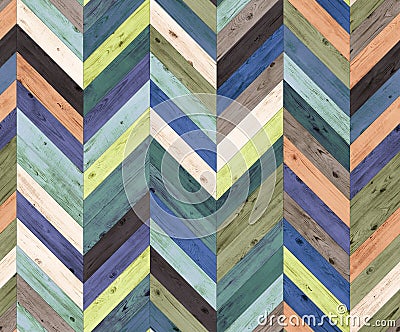 Chevron random color natural parquet seamless floor texture Stock Photo