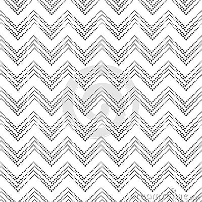 Chevron seamless pattern. Shevron dot halftone. Zigzag gradient patern. Black faded zig zag line on white background. Simple monoc Vector Illustration