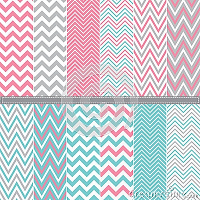 Chevron seamless set Vector Illustration