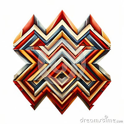 chevron v shaped patterns that repeat horizontal strange old Stock Photo