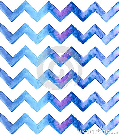 Chevron watercolor blue Background Vector Illustration
