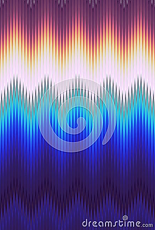 Chevron zigzag wave pattern abstract art background trends. Holographic iridescent surface wrinkled foil. Hologram multiple colors Stock Photo