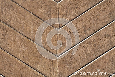 Chevrons shaped old weathered wooden planks background Stock Photo