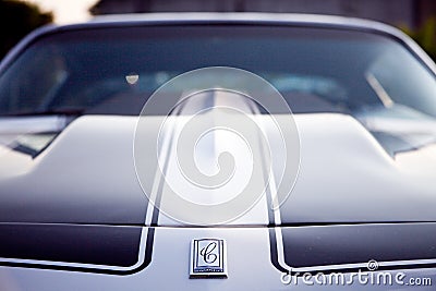 Chevy Camaro with Cowl Hood Vintage Look Photograph Editorial Stock Photo