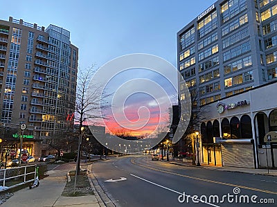 Chevy Chase Maryland Sunset Editorial Stock Photo