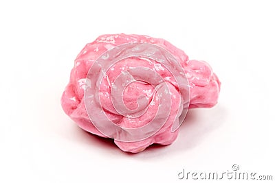 Chewed pink bubble gum Stock Photo