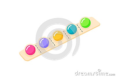 Chewing bubble gum balls in a package. Vector Illustration
