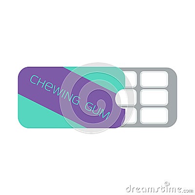 Chewing gum in a blister pack, mint flavor. Vector Illustration