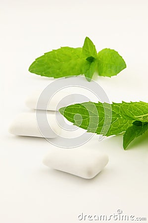Chewing-gum with mint Stock Photo