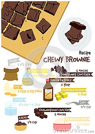 Chewy Brownie Vector Illustration