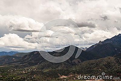 Cheyenne Mountain Range in Colorado Stock Photo