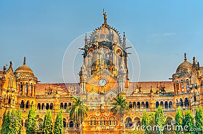 Chhatrapati Shivaji Maharaj Terminus, a UNESCO world heritage site in Mumbai, India Stock Photo