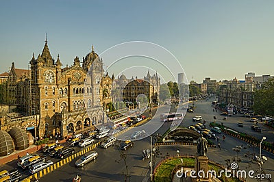 Chhatrapati Shivaji Maharaj Terminus Victoria Terminus station-Unesco World Heritage Site Editorial Stock Photo