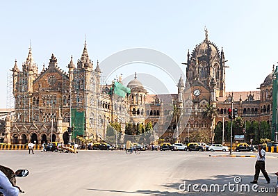 Chhatrapati Shivaji Terminus, Mumbai, India Editorial Stock Photo