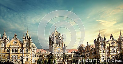 Chhatrapati Shivaji Terminus railway station Stock Photo