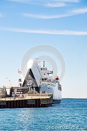 Chi-Cheemaun Ferry in Tobermory Editorial Stock Photo