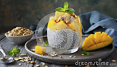 Chia Power. Energize Your Day with Nutrient-Rich Seeds Stock Photo