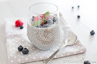 Chia pudding Stock Photo