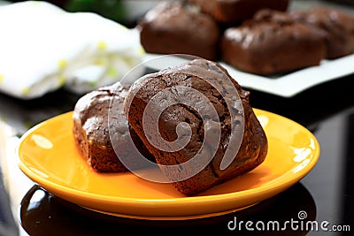 Chia Seed Brownies Stock Photo