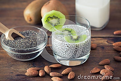 Chia seed pudding Stock Photo