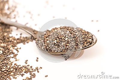 Chia seed on white Stock Photo