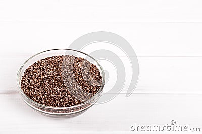 Chia seeds. Chia word made from chia seeds. Selective focus Stock Photo