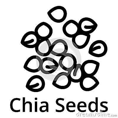 Chia seeds icon, outline style Vector Illustration