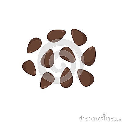 Chia seeds isolated element. Vegetarian and vegan nutrition Vector Illustration